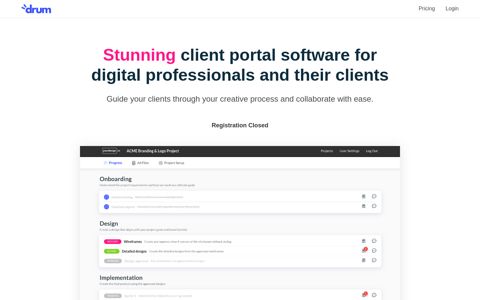 Drum - The client portal software for digital professionals