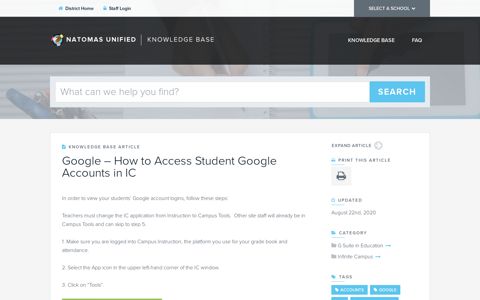 Google – How to Access Student Google Accounts in IC