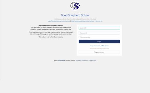 Login | Good Shepherd School - SchoolSpeak