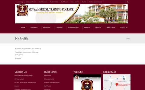 My Profile | Kenya Medical Training College