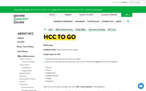 HCC to Go | Holyoke Community College