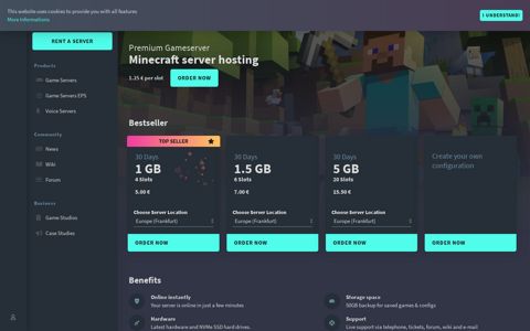Minecraft server hosting - gportal