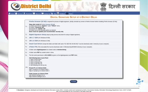 Digital Signature Setup at e-District Delhi