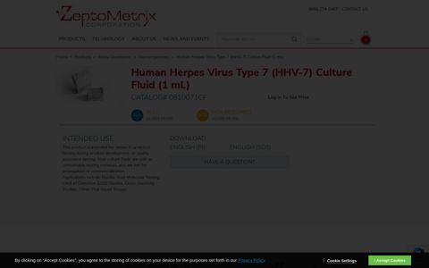 Human Herpes Virus Type 7 (HHV-7) Culture Fluid (1 mL ...