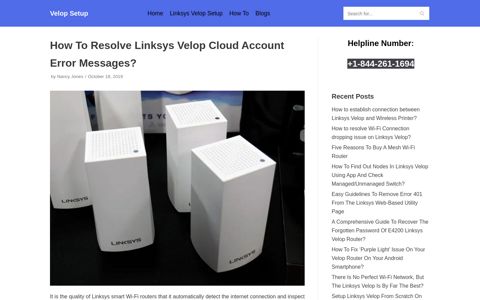 How To Resolve Linksys Velop Cloud Account Error Messages?