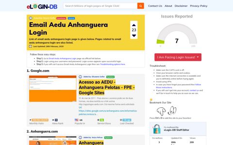 Email Aedu Anhanguera Login - A database full of login ...