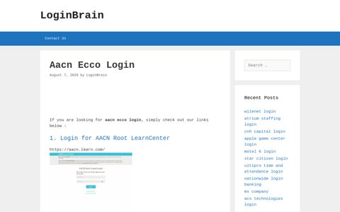 Aacn Ecco - Login For Aacn Root Learncenter - LoginBrain