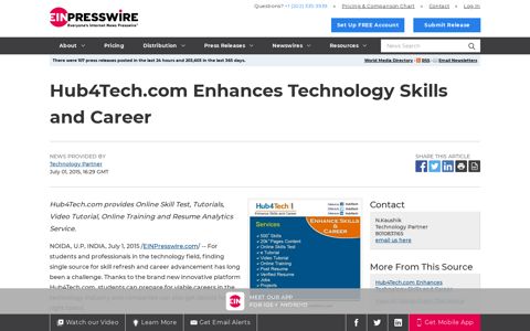 Hub4Tech.com Enhances Technology Skills and Career