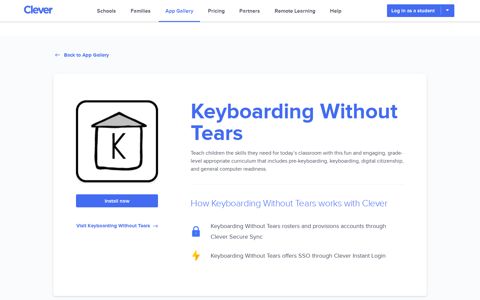 Keyboarding Without Tears - Clever application gallery | Clever