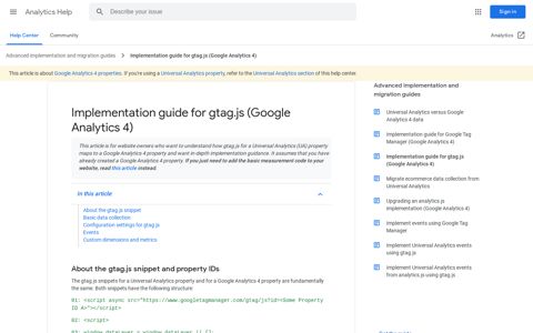 Implementation guide for gtag.js (Google Analytics 4 ...
