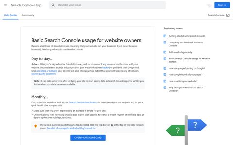 Using Search Console with your website - Google Support