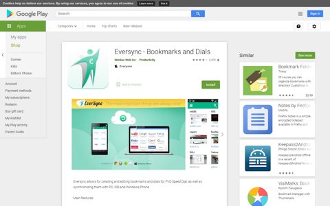 Eversync - Bookmarks and Dials - Apps on Google Play