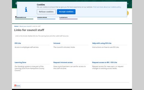 Links for council staff | Oxfordshire County Council