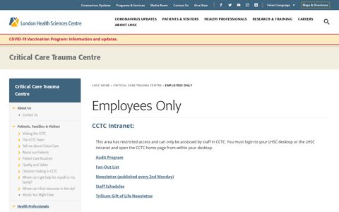 Employees Only | LHSC