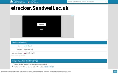 ▷ etracker.Sandwell.ac.uk : eTrackrilp Log In - IPAddress.com