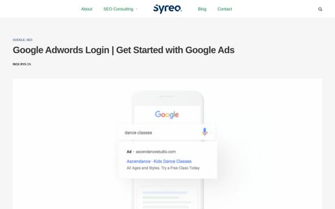 Google Adwords Login | Get Started with Google Ads • Syreo