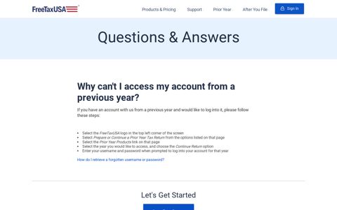 FreeTaxUSA® - Why can't I access my account from a ...