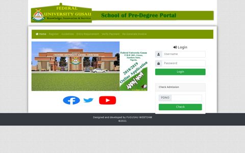 Federal University Gusau Pre-Degree Portal