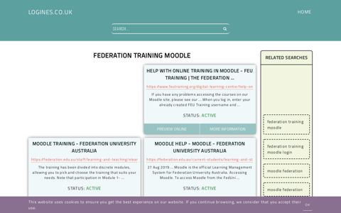 federation training moodle - General Information about Login