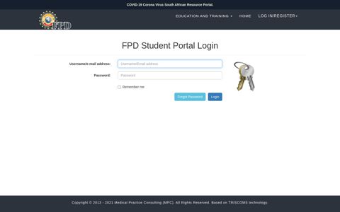 Login Forgot Password - FPD Student Portal