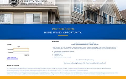 the Housing Authority of the City of Austin (HACA)Partner Portal!