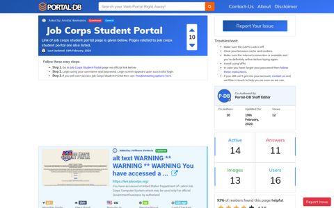 Job Corps Student Portal