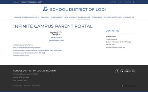 Infinite Campus Parent Portal - School District of Lodi