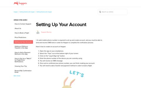 Setting Up Your Account – Hopper
