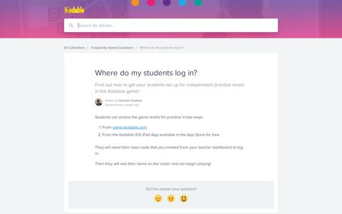 Where do my students log in? | Kodable Help Center