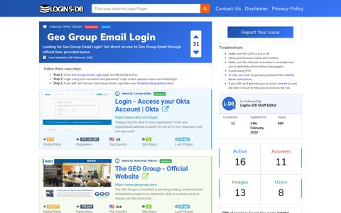 Geo Group Email Login - Logins-DB