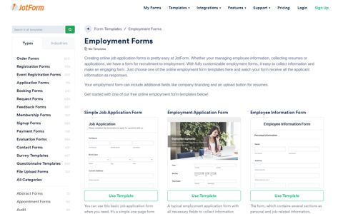 Employment Forms - Form Templates | JotForm