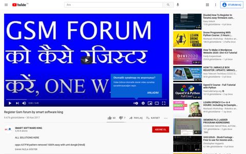 Register Gsm forum by smart software​ king - YouTube