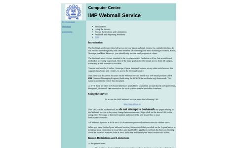 IMP Webmail Service at IITB - IIT Bombay