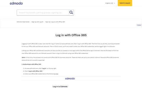 Log in with Office 365 – Edmodo Help Center