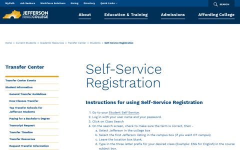 Self-Service Registration | JCTC