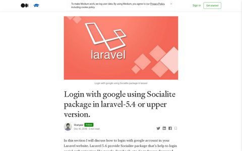Login with google using Socialite package in laravel-5.4 or ...