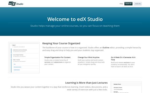 edX Studio: Welcome