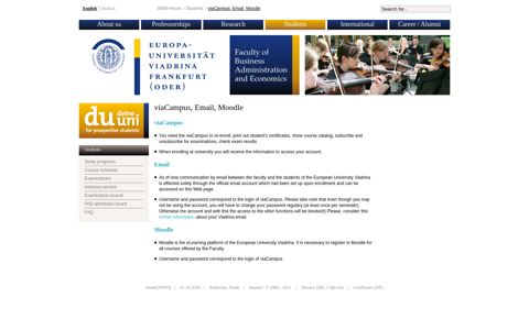 viaCampus, Email, Moodle • Faculty of Business ...