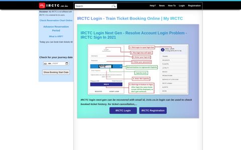 IRCTC Login For Train Ticket Booking Online | My IRCTC