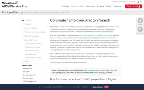Corporate / Employee Directory Search - ManageEngine