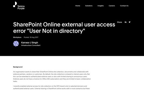 SharePoint Online external user access error "User Not in ...