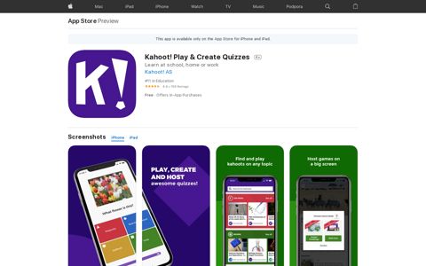 ‎Kahoot! Play & Create Quizzes on the App Store