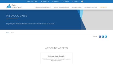 Log into your Account | Iron Mountain