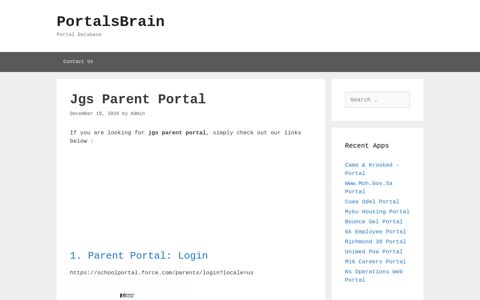 Jgs Parent - Parent Portal: Login