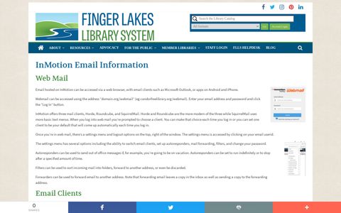 inmotion email – Finger Lakes Library System