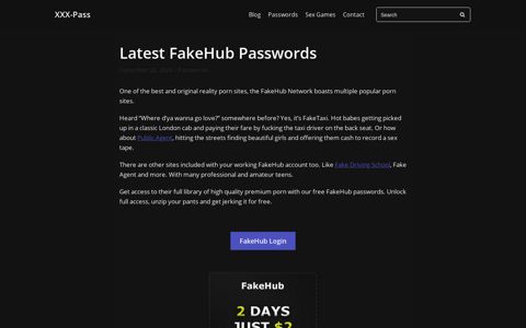 Latest FakeHub Passwords - XXX-Pass