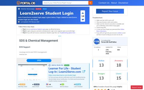 Learn2serve Student Login - Portal-DB.live