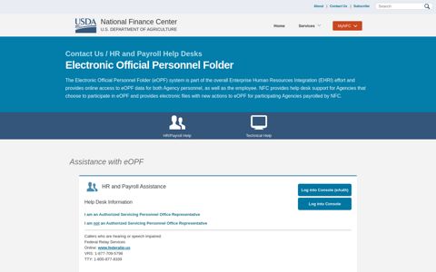 eOPF - National Finance Center - USDA