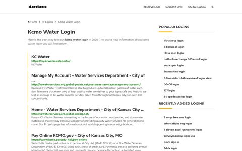 Kcmo Water Login ❤️ One Click Access