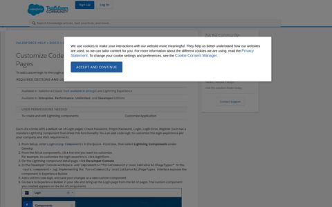 Customize Code for Lightning Components on Login Pages